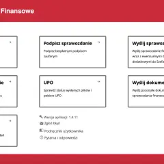 Panel e-Sprawozdania Finansowe: Utwórz, wczytaj, podpisz sprawozdanie finansowe, wyślij dokumenty.