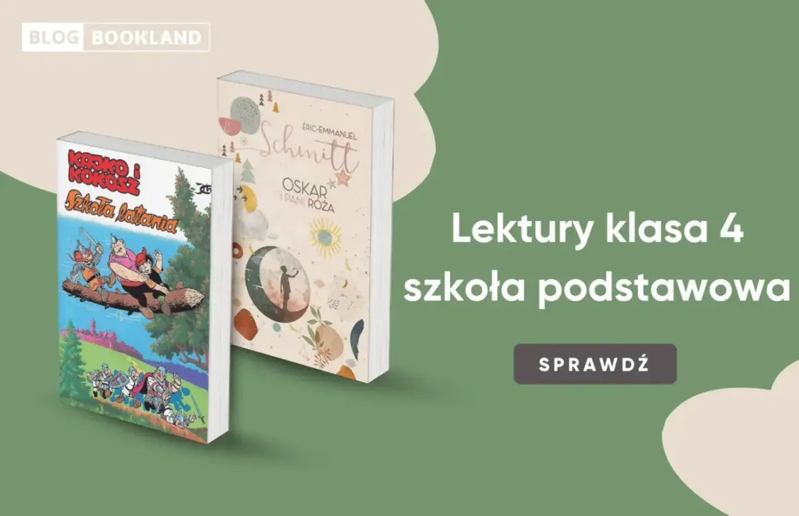 Dwie książki: "Koko i Kokosz. Szkoła latania" oraz "Oskar i Pani Róża". To lektury do klasy 4 szkoły podstawowej.