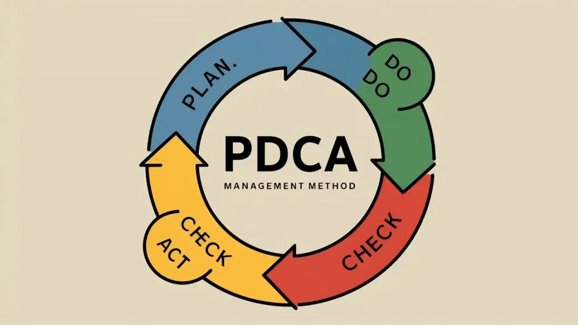 Cykl PDCA: Planuj, Działaj, Sprawdzaj, Wprowadzaj zmiany. Metoda zarządzania ciągłym doskonaleniem.