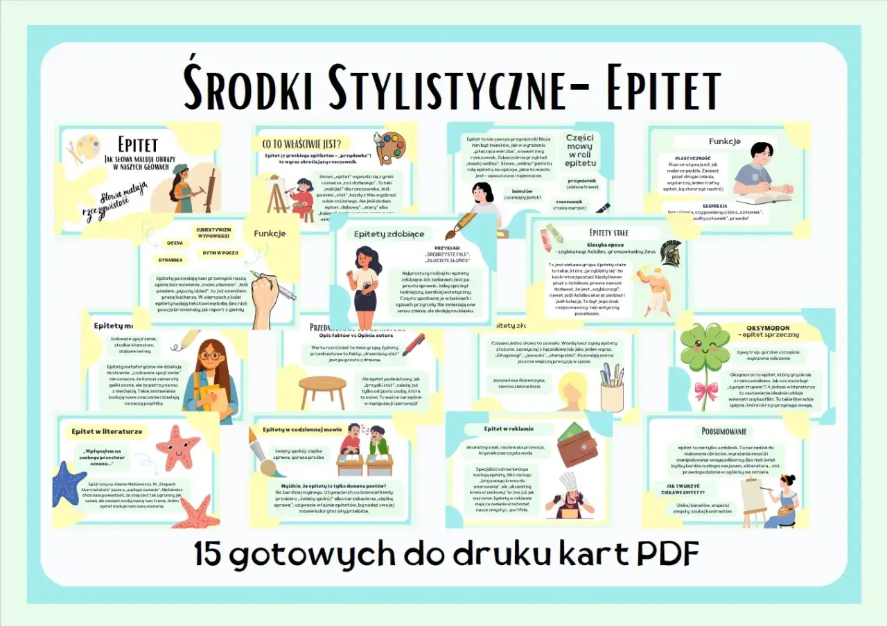 Epitet to słowo, które maluje obrazy w naszych głowach, dodając kolorytu i emocji.